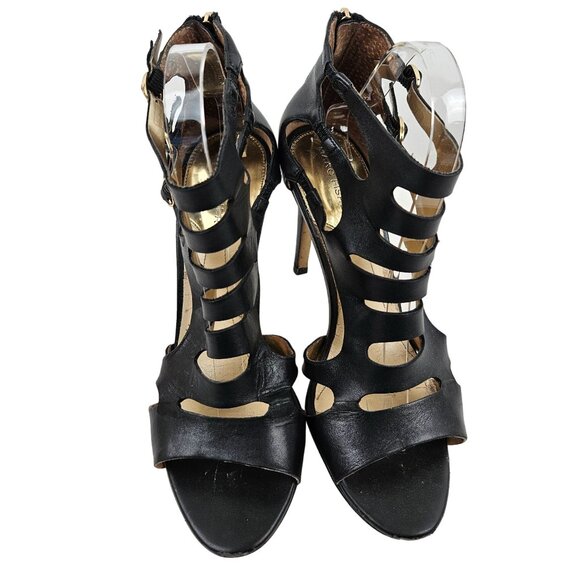 Marc Fisher Heels Womens Size 9.5M Black Stiletto Sandals Strappy Dress Shoes - Picture 2 of 8